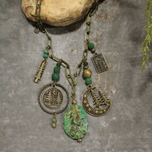 Load image into Gallery viewer, The Primitive Peddler Pine Patches Charm&#39;d Necklace
