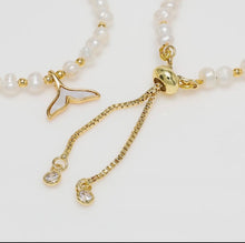 Load image into Gallery viewer, Aqua Geo Pearl Mermaid Bracelet
