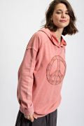 Load image into Gallery viewer, Easel Peace Washed Terry Knit Pullover Hoodie
