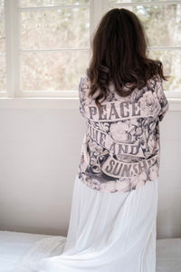 Market Of Stars Peace Wine & Sunshine Cropped Kimono