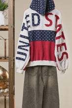 Load image into Gallery viewer, Mello United States Patch work Oversized Zip Hoodie
