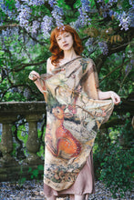 Load image into Gallery viewer, Market of Stars Lovelight Scarf with woodland deer, swallow &amp; poetry
