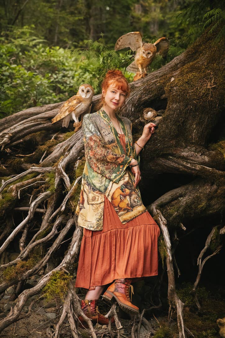 Market of Stars Woodland Wisdom Matinée Duster w/ Florals, Fox & Owl