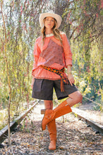 Load image into Gallery viewer, Easel Star Patch Detailing Washed Waffle Knit Top
