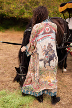 Load image into Gallery viewer, Market of Stars Love Revolution Opera Duster Kimono Robe w/ horse &amp; florals
