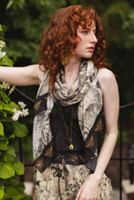 Load image into Gallery viewer, Market of Stars Honey &amp; The Moon Scarf with Neutral Floral Print &amp; Bees
