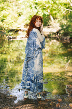 Load image into Gallery viewer, Market of Stars Let The Light In Opera Duster Kimono Robe Blue Delft Toile 
