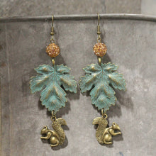 Load image into Gallery viewer, The Primitive Peddler Just A Bit Squirrely Dangle Earrings
