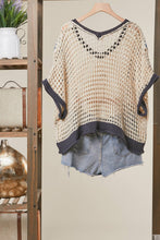 Load image into Gallery viewer, Mello Boho Crochet Patchwork V Neck Short Sleeve Top
