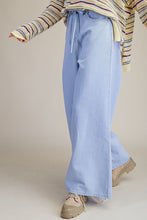 Load image into Gallery viewer, Easel Wide Leg Washed Denim Palazzo Pant
