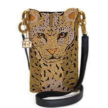 Load image into Gallery viewer, Mary Frances Gone Wild Beaded Leopard Crossbody Phone Bag
