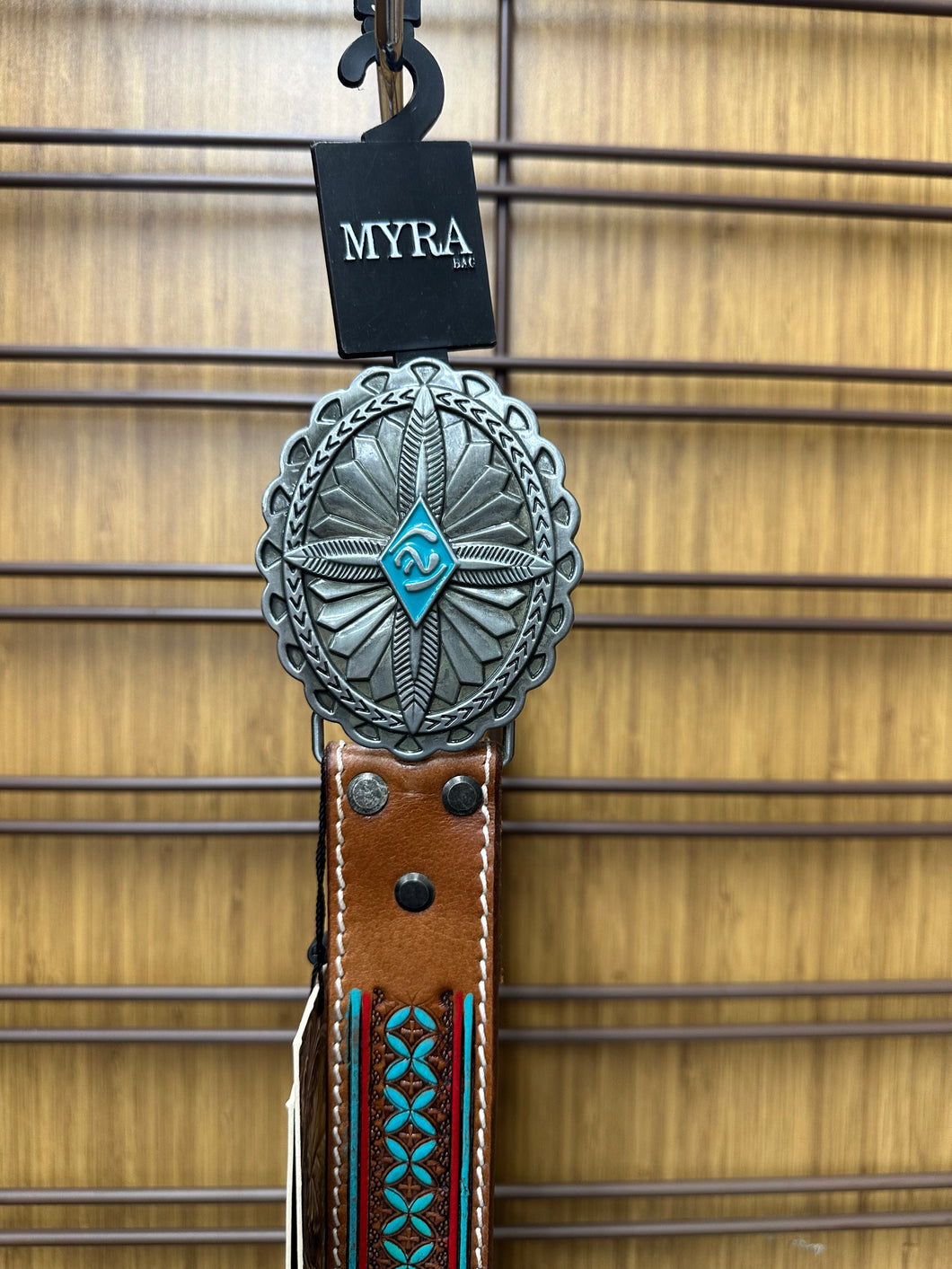 Myra Crystal Leather Belt