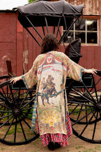 Load image into Gallery viewer, Market of Stars Love Revolution Opera Duster Kimono Robe w/ horse &amp; florals
