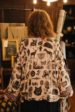 Load image into Gallery viewer, Market of Stars Curiosities Pixie Duster Crop Kimono w/ whimsical print
