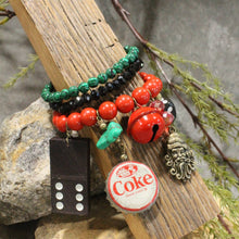 Load image into Gallery viewer, The Primitive Peddler Vintage Coca Cola Santa &amp; More Charm'd Bracelet Set
