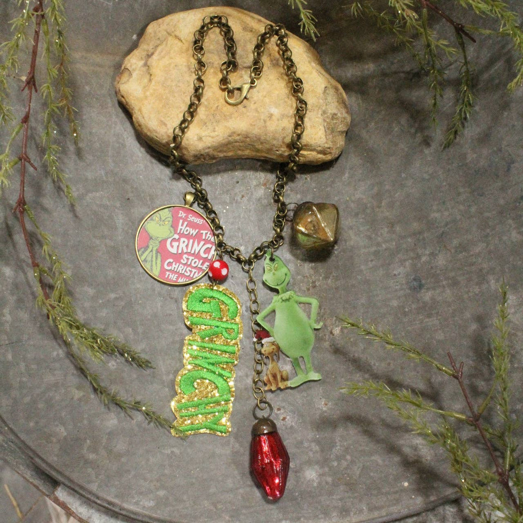 The Primitive Peddler Grinchy Isn't Allowed Charm'd Necklace