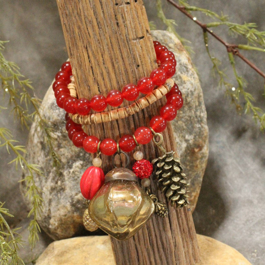 The Primitive Peddler Love For Cardinals Charm'd Bracelet Set