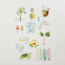 Load image into Gallery viewer, Emily Lex Studio Tropical cotton flour sack tea towel
