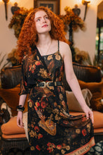 Load image into Gallery viewer, Market of Stars Heart of Gold Scarf with Swallows &amp; Sacred Heart
