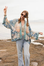 Load image into Gallery viewer, Market of Stars Peace Out Cropped Kimono Pixie Duster with Doves and Sunrise

