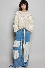 Load image into Gallery viewer, Pol Clothing Eyelet Ruffle Raw Edge Trim Lace Solid Knit Top

