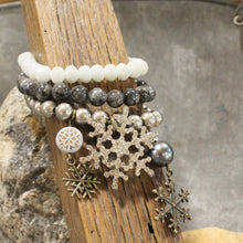 Load image into Gallery viewer, The Primitive Peddler Snowflakes Falling Classy Bracelet Set
