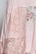 Load image into Gallery viewer, Pol Clothing Long Sleeve Floral Printed Contrast Crochet Rib Knit Top
