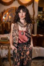 Load image into Gallery viewer, Market of Stars Momento Bohemian Scarf w/ floral print, starling &amp; skull
