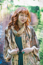 Load image into Gallery viewer, Market of Stars Lovelight Scarf with woodland deer, swallow &amp; poetry
