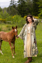 Load image into Gallery viewer, Market of Stars Born to Run Opera Duster Kimono Robe w/ Horse &amp; Flower Print
