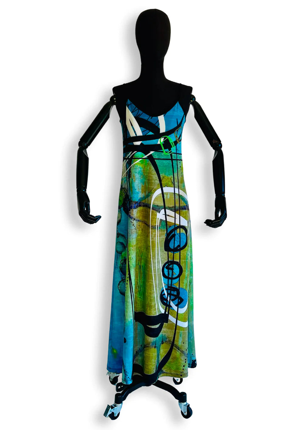 volt design dress VOLT DESIGN Long Sleeve A-Line Abstract Art Printed Modern Mini Dress CASA Sz 4
