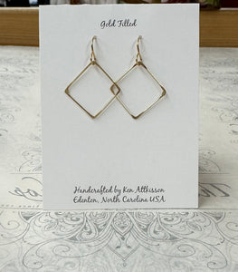 Ken's Jewelry Small Gold Filled Square Earring