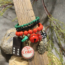 Load image into Gallery viewer, The Primitive Peddler Vintage Coca Cola Santa &amp; More Charm'd Bracelet Set
