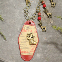Load image into Gallery viewer, The Primitive Peddler Ticket To The North Pole Charm'd Necklace
