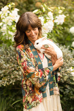 Load image into Gallery viewer, Market of Stars Stay Gold Pixie Duster Cropped Kimono w/ Rabbits and Bees
