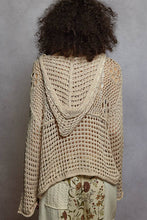 Load image into Gallery viewer, Pol Clothing Long Sleeve American Flag Hoodie Thin Sweater Top Beige

