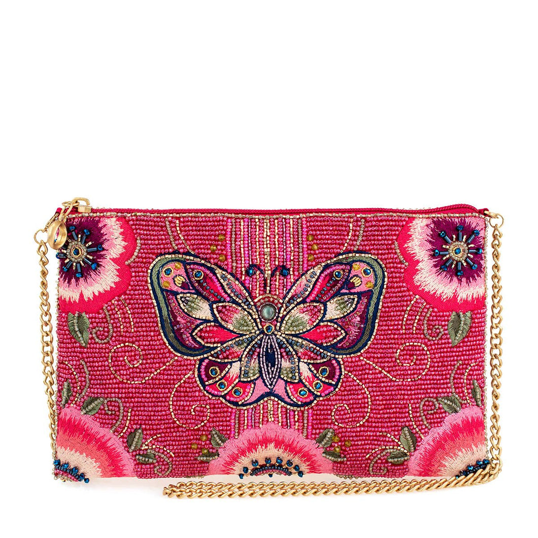 Mary Frances Social Butterfly Beaded Butterfly Mini Crossbody Handbag