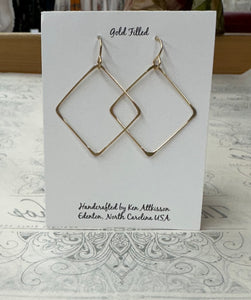 Ken's Jewelry Medium Gold Filled Square Earring