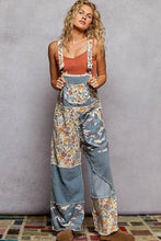 Load image into Gallery viewer, Pol Clothing Animal printed floral print frayed edge twill woven overalls
