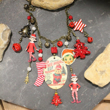 Load image into Gallery viewer, The Primitive Peddler Elf On The Shelf Charm'd Necklace

