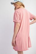 Easel Peace Patch Washed Cotton Jersey Tunic Dress