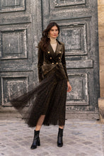 Load image into Gallery viewer, CHOKLATE PARIS Double-breasted velvet blazer with gold buttons
