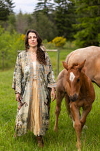Load image into Gallery viewer, Market of Stars Born to Run Opera Duster Kimono Robe w/ Horse &amp; Flower Print
