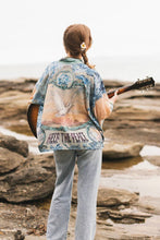 Load image into Gallery viewer, Market of Stars Peace Out Cropped Kimono Pixie Duster with Doves and Sunrise
