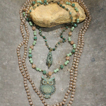 Load image into Gallery viewer, The Primitive Peddler Patina Owl Layered Necklace
