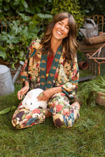 Load image into Gallery viewer, Market of Stars Stay Gold Pixie Duster Cropped Kimono w/ Rabbits and Bees
