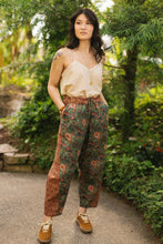 Load image into Gallery viewer, Market of Stars Secret Garden Linen Cropped Artist Pant w/ Flowers, Fan
