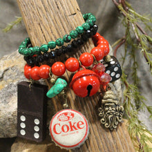 Load image into Gallery viewer, The Primitive Peddler Vintage Coca Cola Santa &amp; More Charm'd Bracelet Set

