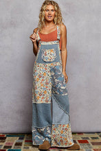 Load image into Gallery viewer, Pol Clothing Animal printed floral print frayed edge twill woven overalls
