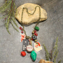Load image into Gallery viewer, The Primitive Peddler Vintage Coca Cola Santa &amp; More Charm'd Necklace
